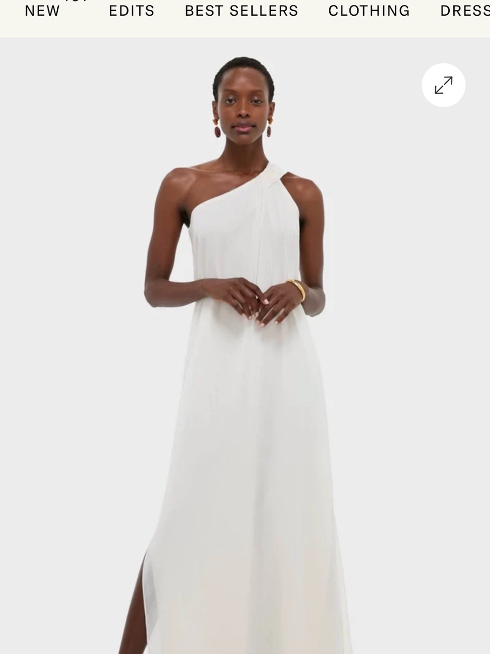Tuckernuck One-Shoulder Cream Maxi Dress